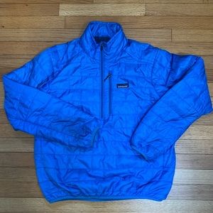 Patagonia pull over 1/4 zip Men’s M jacket. Fun robust blue in good condition